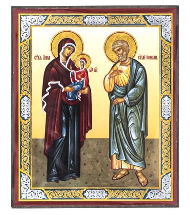Иконы Иоаким и Анна икона на планшете (6 х 7,5 см, Софрино)
