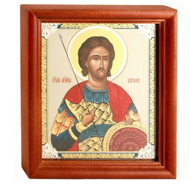 Иконы Виктор мученик. Подарочная икона  с открыткой День Ангела (13 х16 см, Софрино)