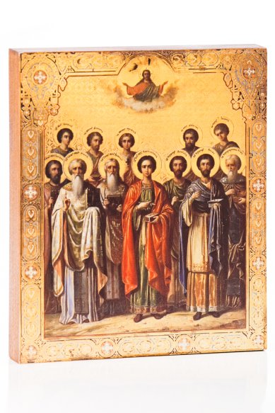 Иконы Собор Святых целителей икона на дереве (11 х 13 см)