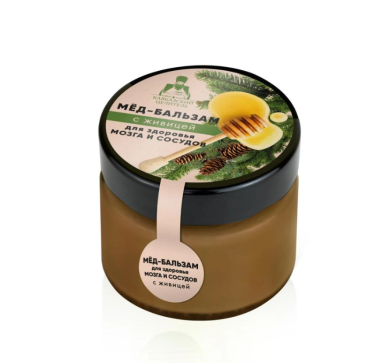 Натуральные товары Мёд-бальзам с живицей для здоровья мозга и сосудов (110 г)