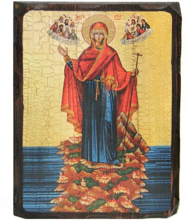 Иконы Игуменья Святой Горы Афонской икона Божией Матери под старину (18 х 24 см)