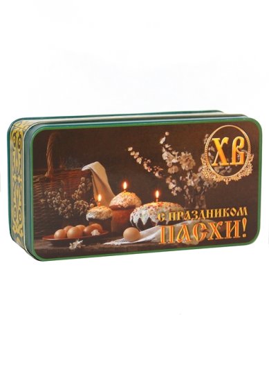 Натуральные товары Шкатулка подарочная с чаем «Пасхальный вечер» (ж/б, с магнитом, 60 г)