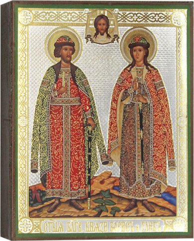 Иконы Святые благоверные князья Борис и Глеб, икона 13 х 16 см