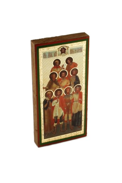 Иконы Девять Кизических мучеников икона на дереве ( 6 х 13 см)