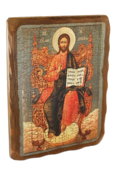 Иконы Спас на Престоле икона на доске под старину (18х24 см)