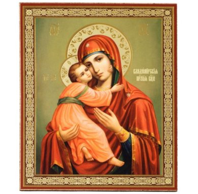 Иконы Владимирская Божия Матерь икона на оргалите (11 х 13 см, Софрино)