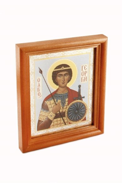 Иконы Георгий Победоносец. Подарочная икона с открыткой День Ангела (13 х 16 см, Софрино)