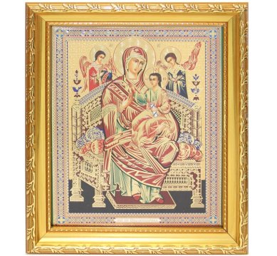 Иконы Всецарица икона Божией Матери в багетной рамке (18 х 21 см)