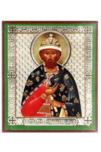 Иконы Роман Рязанский благоверный князь икона на дереве (6х7 см, Тиль)