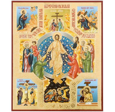 Иконы Воскресение Христово икона на оргалите (11 х 13 см, Софрино)