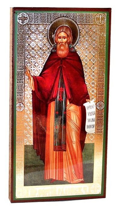 Иконы Сергий Радонежский преподобный икона, литография на дереве (13х25 см, Тиль)
