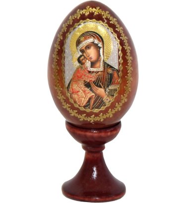 Утварь и подарки Яйцо среднее на подставке с образом Пресвятой Богородицы «Феодоровская»