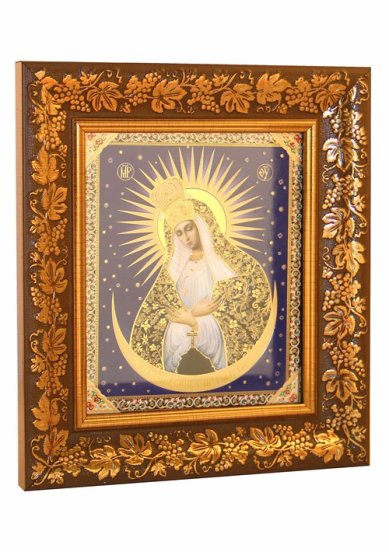 Иконы Остробрамская икона Божией Матери, в рамке под стеклом (22х24,5 см)