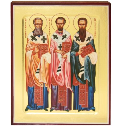 Иконы Три святителя: Василий Великий, Григорий Богослов и Иоанн Златоуст икона (12,5 х 16 см)