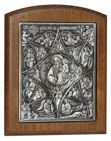 Иконы Неопалимая Купина, икона Божией Матери, ручная работа (11,5 х 14,5 см)