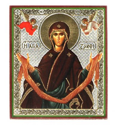 Иконы Пояс Пресвятой Богородицы икона литография дереве (9 х 11 см)