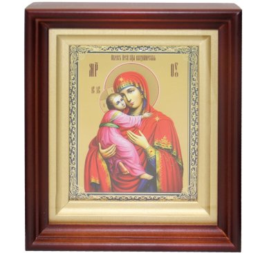Иконы Владимирская икона Божией Матери в киоте (16,5 х 19 см)