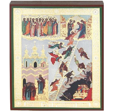 Иконы Лествица преподобного Иоанна икона на дереве (9 х 10,5 см)