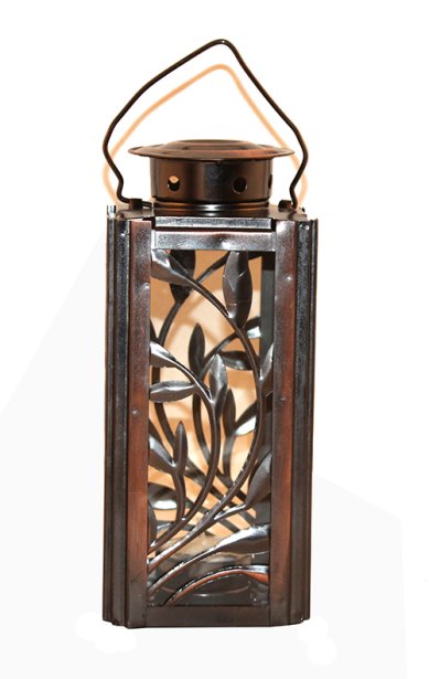 Утварь и подарки Фонарь стальной со стеклом (8,5 х 8,5 х 18,5 см, бронзовый цвет)