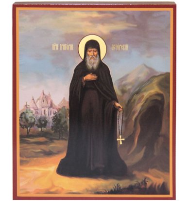 Иконы Григорий Печерский прп.икона на дереве, ручная работа (12,7 х 15,8 см)