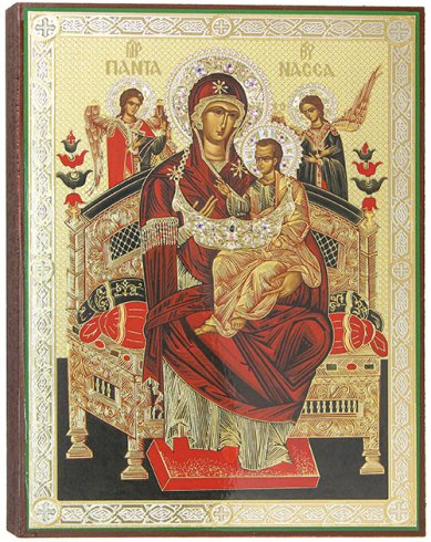 Иконы Всецарица икона Божией Матери на дереве (17,5х24 см, Тиль)