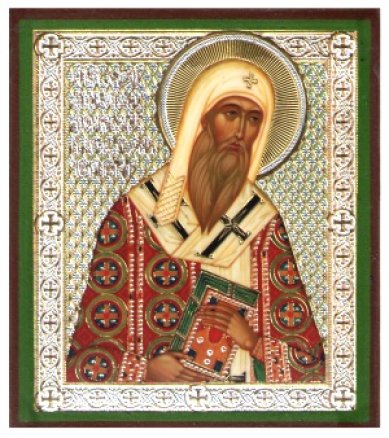 Иконы Алексий митрополит Московский икона на дереве (6 х 7 см)