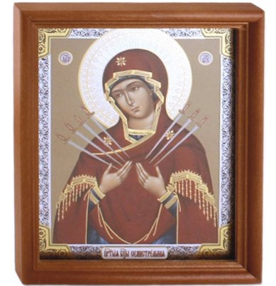 Иконы Семистрельная икона Божией Матери (13 х 16 см, Софрино)