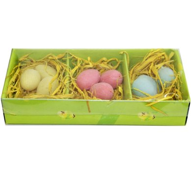 Утварь и подарки Набор из 3-х декоративных гнезд с яйцами