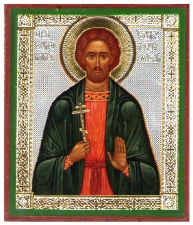 Иконы Иоанн Новый Сочавский великомученик икона на дереве (6х7 см, Тиль)