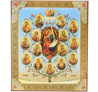 Иконы Древо Богородицы икона на оргалите (33 х 40 см, Софрино)