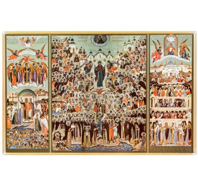 Иконы Собор Всех святых, в земле Российской просиявших икона бумажная (72 х 49 см)