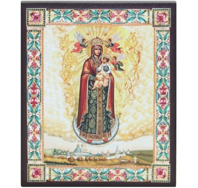 Иконы Богородица над монастырем икона Божией Матери (13 х 16 см, Софрино)