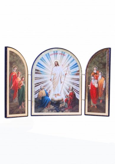 Иконы Складень Воскресение Христово трехстворчатый (19,5 х 12,5 см)