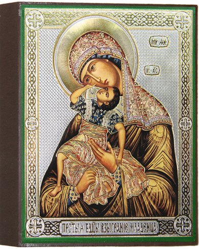 Иконы Взыграние младенца икона Божией Матери на дереве (13х16 см, Тиль)