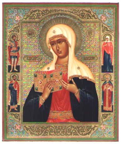 Иконы Калужская икона Божией Матери на дереве (17 х 21 см)