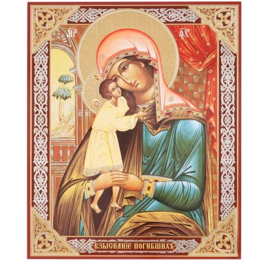 Иконы Взыскание погибших икона Божией Матери на оргалите (18 х 24 см, Софрино)