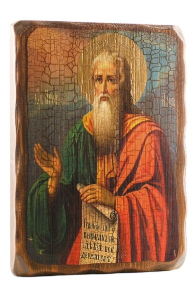 Иконы Илия Пророк икона на доске под старину (18х24 см)