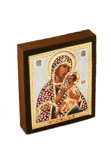Иконы Акафистная икона Божией Матери на дереве (6х7 см, Тиль)