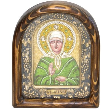 Иконы Матрона Московская икона из бисера (18,5 х 23 см)