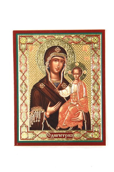 Иконы Одигитрия образ Божьей Матери икона ламинированная (6 х 9 см)