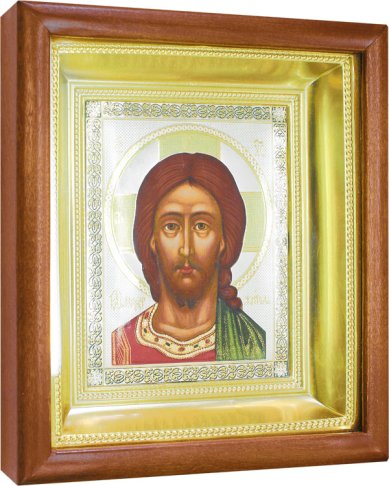 Иконы Господь Вседержитель икона в киоте с золотым подрамником, 21 х 24 см
