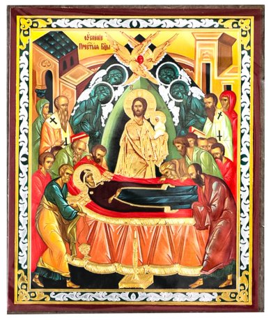 Иконы Успение Пресвятой Богородицы икона на планшете (6 х 7,5 см, Софрино)