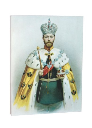 Утварь и подарки Картина на дереве «св.царь Николай II» (малая, портрет, в царском одеянии, 30 х 20 см)