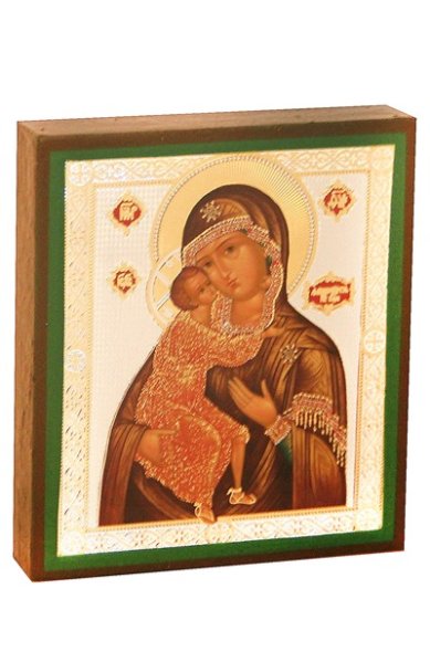 Иконы Феодоровская икона Божией Матери, литография на дереве (6х7 см, Тиль)