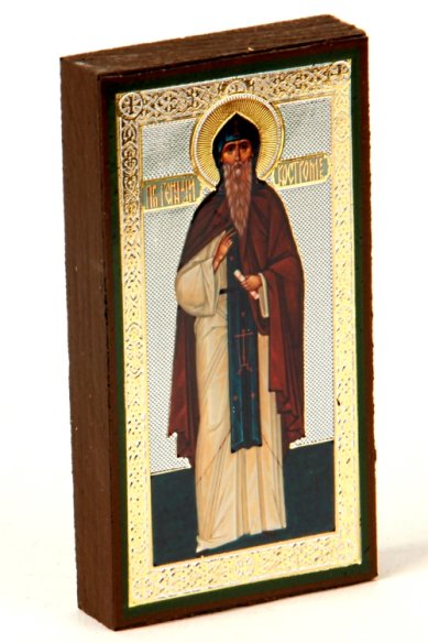 Иконы Геннадий Костромской преподобный икона литография на дереве (5 х 9 см)