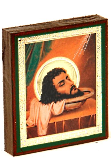 Иконы Глава святого Иоанна Предтечи икона на дереве (6х7 см, Тиль)