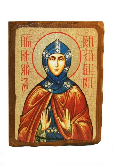 Иконы Мария Константинопольская, икона на дереве под старину (18х24 см)