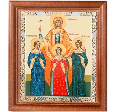 Иконы Вера, Надежда, Любовь и их мать София икона (13 х 16 см, Софрино)