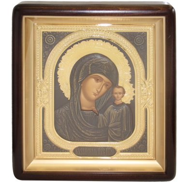Иконы Казанская икона Божией Матери в киоте (25 х 28 см, Софрино)