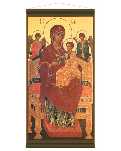 Иконы Икона Богородицы «Всецарица» на ткани, 45х23 см